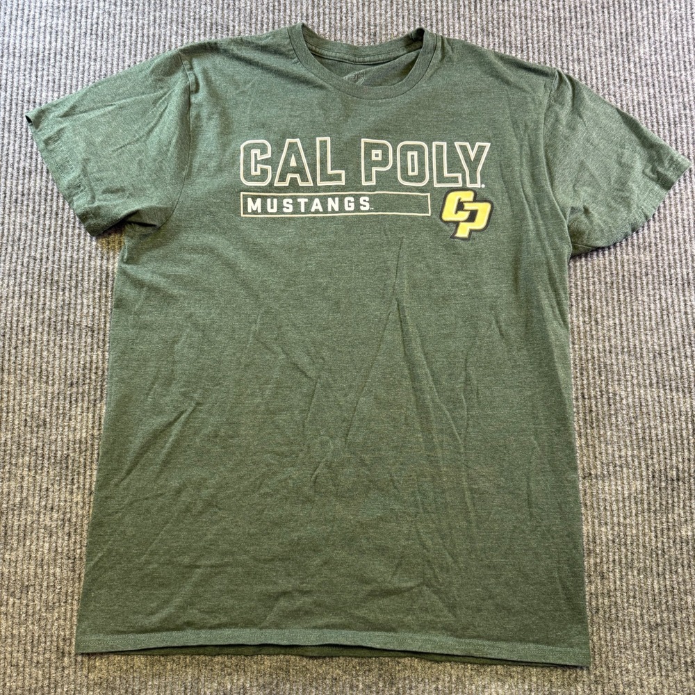 Rivalry Threads Cal Poly Mustangs Large Green Cotton Blend Short Sleeve T-Shirt